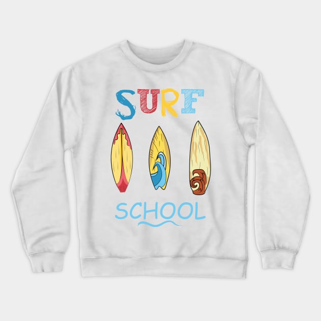 Stylish Surf school Crewneck Sweatshirt by playmanko